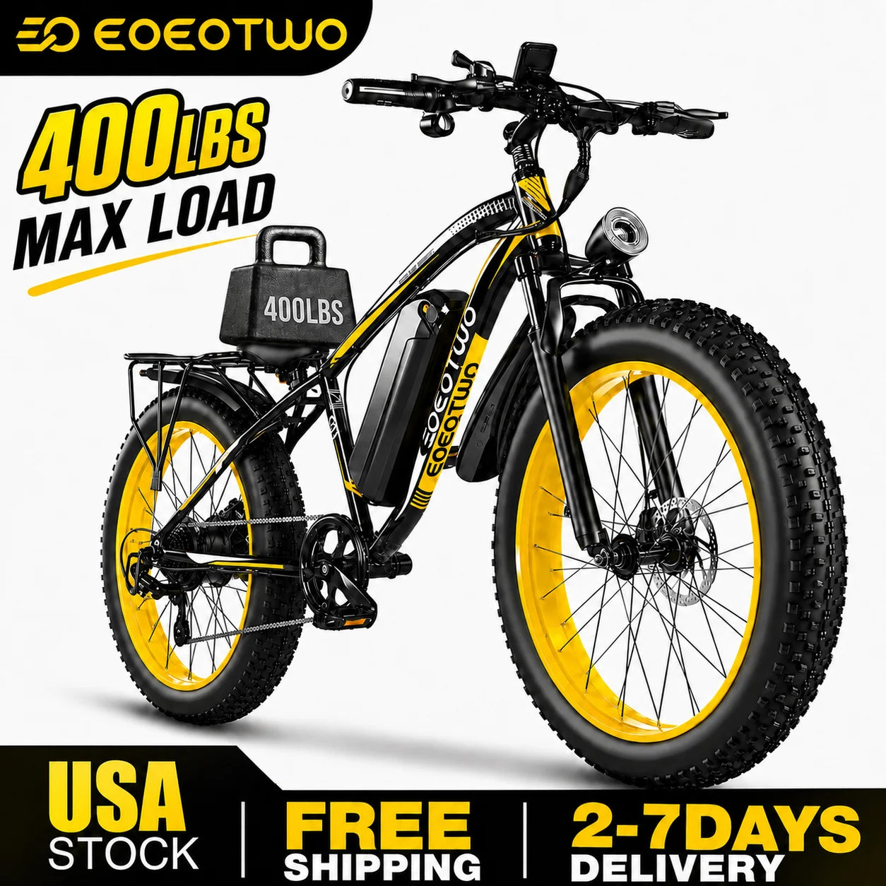 EOEOTWO Heavy-Duty E-Bike | 400 lbs Capacity | 65Nm Torque, 5 Riding Modes | Kids Rider