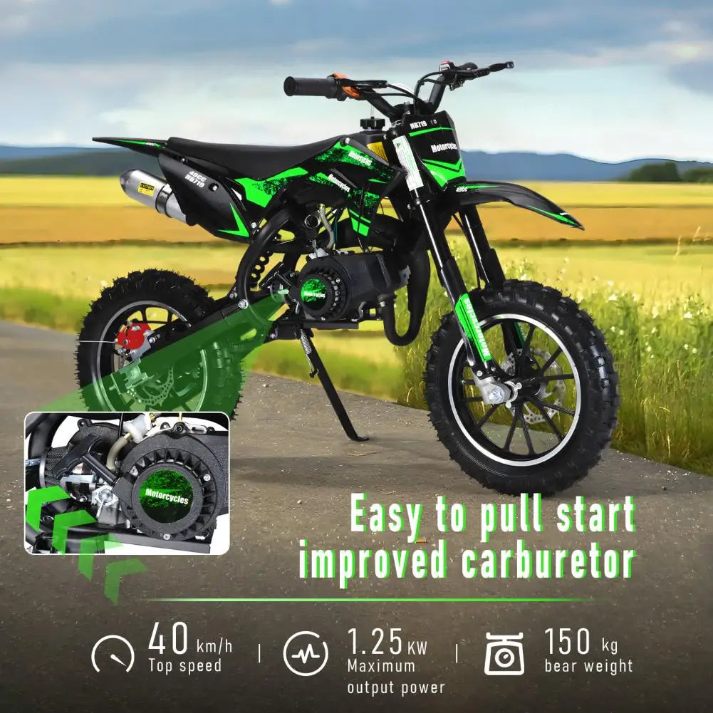 49cc Mini Kids Dirt Bike 2-Stroke Gas Motorcycle W/ Off-Rode Tire Up To 25 MPH