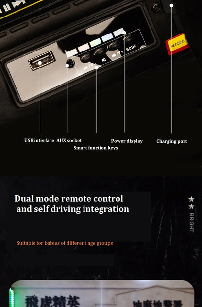 YOGOHALO 12V Big 4WD Kids Police Ride-On Car w/ Remote & Music | 1-Seater