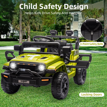 12V Kids Ride-On Truck w/ Remote Control, Suspension & LED Lights (Ages: 3 to 8 Yrs)