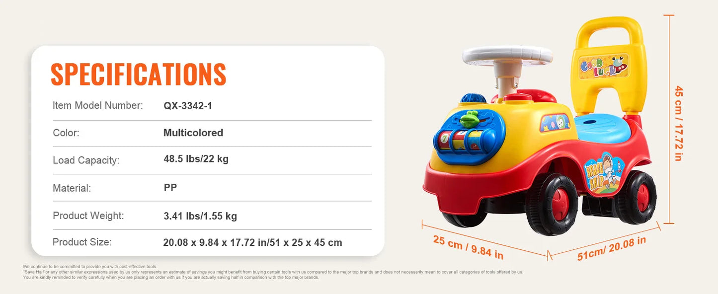 Toddler Ride-On Push Car Sit-to-Stand with Music | Kids Rider