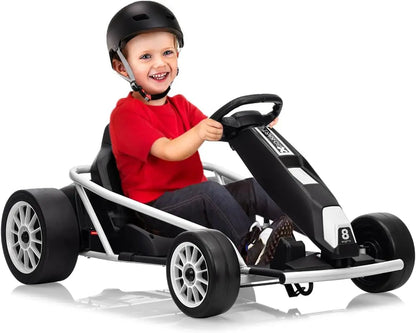 24V Kids Drift Go Kart 2x300W High-Speed 8.5 MPH | High Speed Drifting Car with Full Metal Body(Age: 5-12 Years)