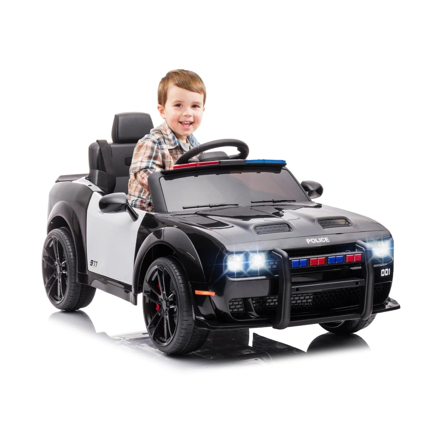 12V Kids Electric Ride-On Police Car with Remote & LED | Kids Rider(Recommended Age - 3-6 Years)