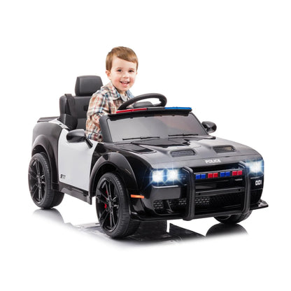 12V Kids Electric Ride-On Police Car with Remote & LED | Kids Rider(Recommended Age - 3-6 Years)