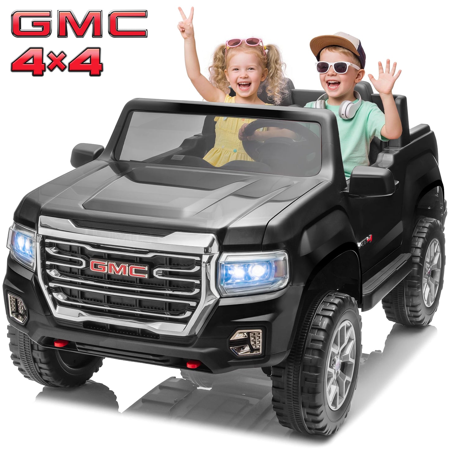 GMC Canyon 4X4 24V 4WD Kids Ride-On Truck | 4 Motors 7AH Power Battery Electric Pickup Car for Kids