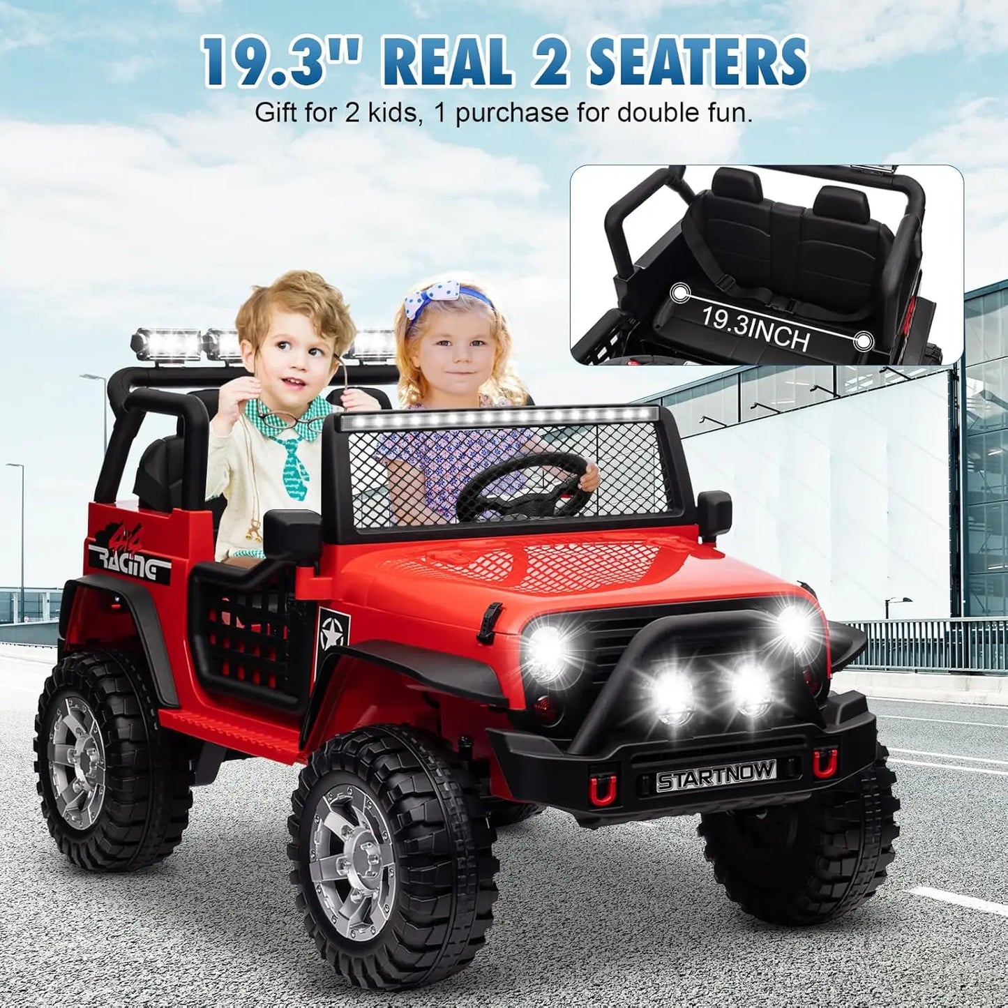 24V 2-Seater Ride-On Truck/Jeep for Kids | 4WD 800W | Kids Rider