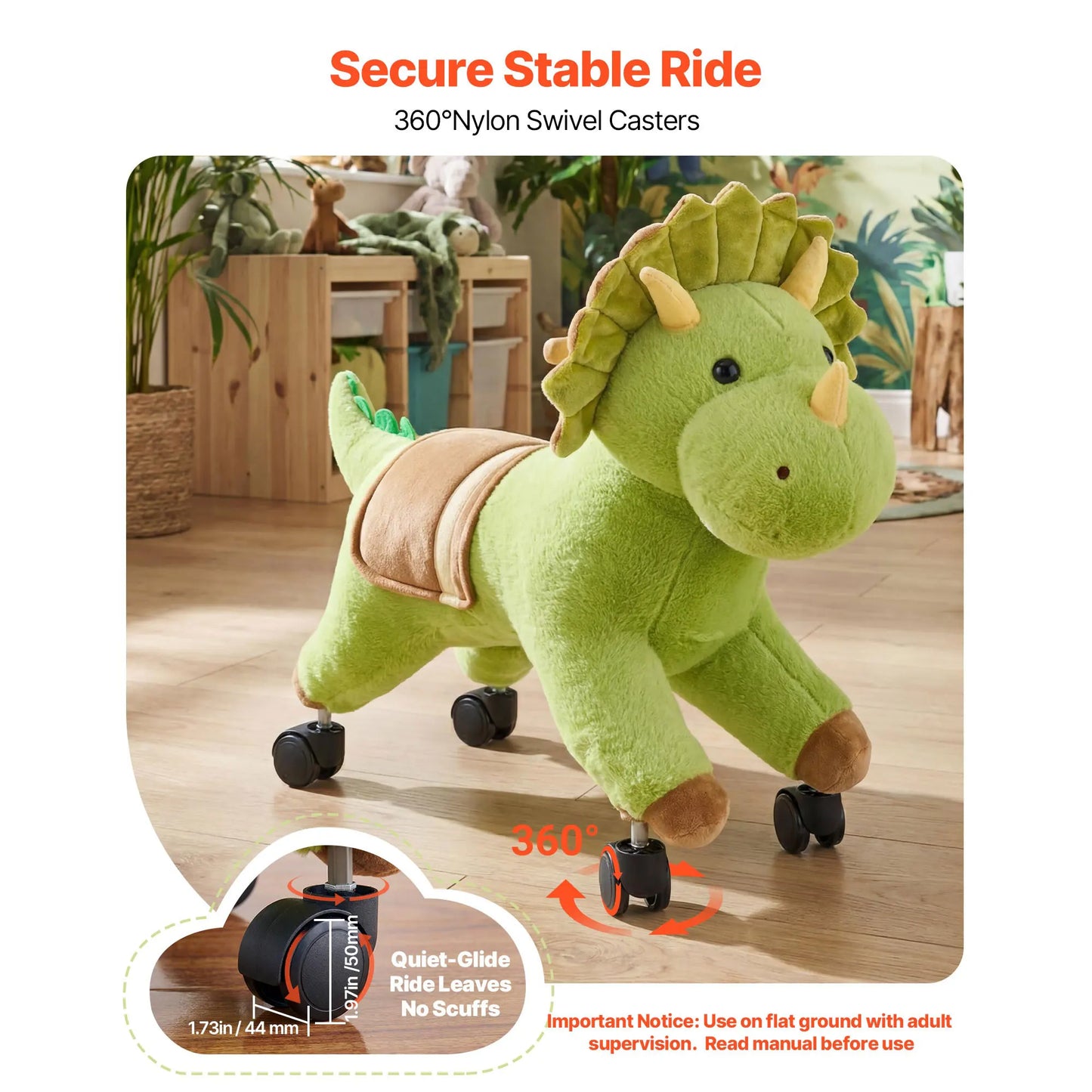 Kids Ride-On Dinosaur Toy for Ages 2–6 | 360° Steering | Kids Rider