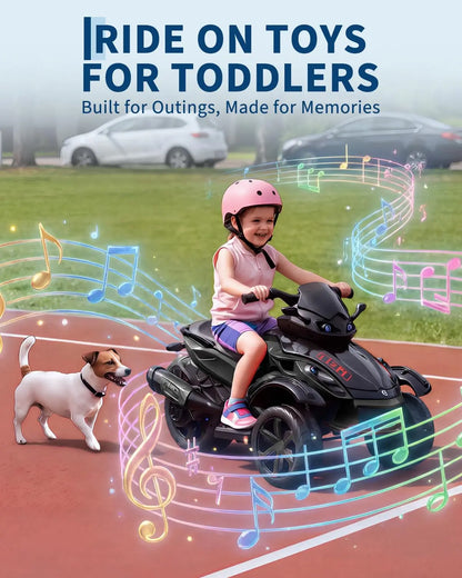12V Electric Ride-On Tricycle | Dual Motor, Lights & Music | Kids Rider
