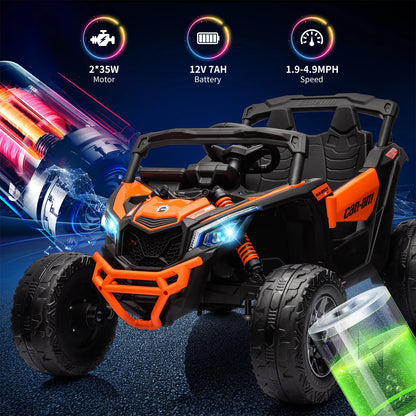 12V Kids Ride-On UTV Truck w/ Remote, LED & Wide Seat | Off Road UTV with Safety Belt(Age: 3 to 8Y)