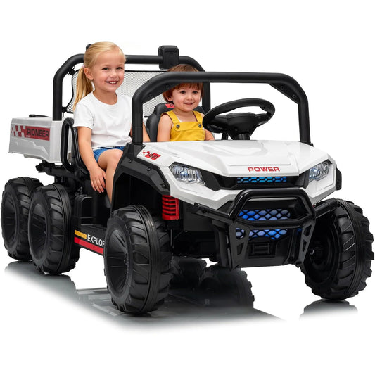 24V 4WD Kids Dump Truck Ride-On | 2-Seater with Remote | Kids Rider(Age: 3-12 Years)