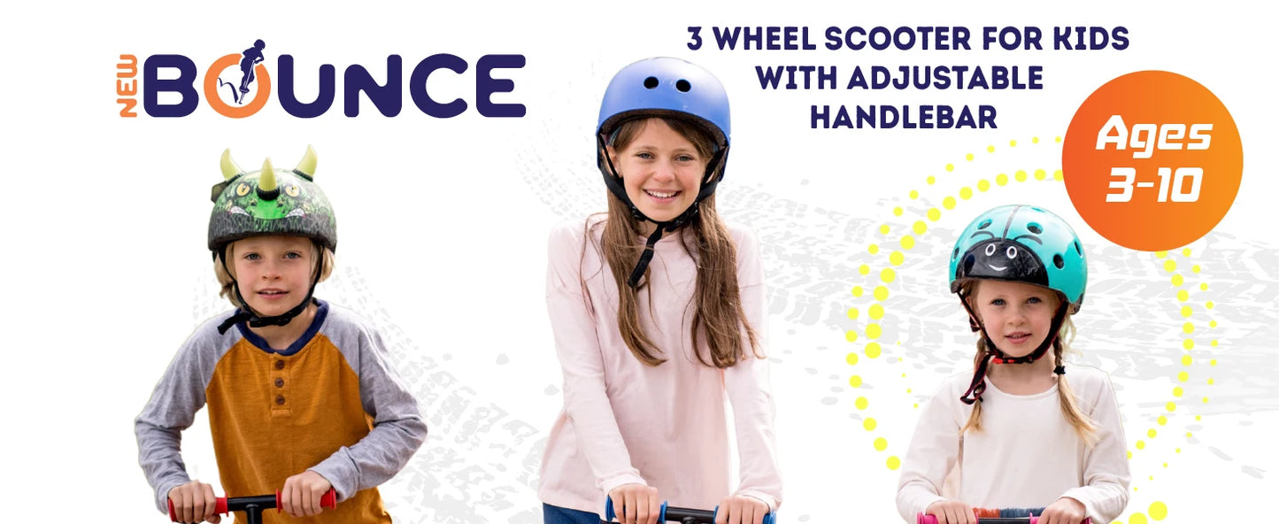 New-Bounce Scooters for Toddlers - 3 Wheel Scooter for Kids with Adjustable Handlebar | Perfect for Children and Toddler(for Ages: 3-10)