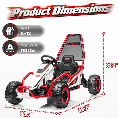 24V 400W Kids Electric Racing Go Kart Off-Road Ride On Car with Shock Absorber