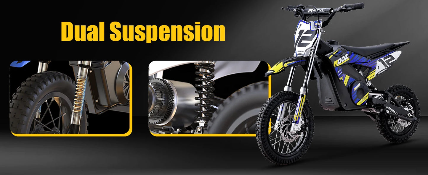 KOOZ 36V 1000W Electric Dirt Bike for Kids| 18 MPH | Kids Rider