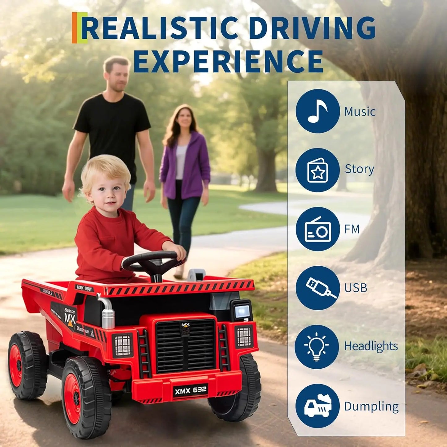 12V Kids Ride-On Dump Truck w/ Remote & Electric Bed | Kids Rider