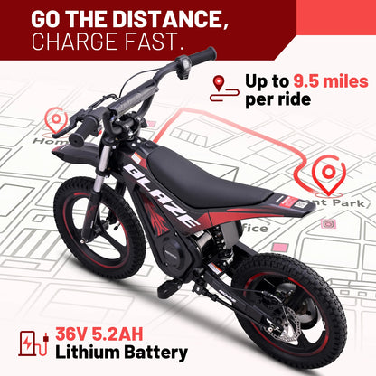 KOOZ HP01E 36V 350W Electric Dirt Bike | 15.5 MPH | Kids Rider