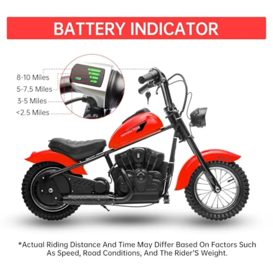 24V Kids Electric Dirt Bike for Ages 5+ | 15 MPH Ride-On Motorcycle | Kids Rider