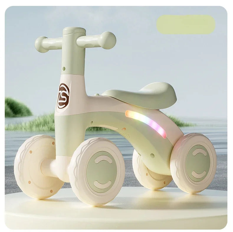 Anti-Tip Baby Balance Bike for Toddlers | 4-Wheel Toddler Training Ride-On(Age: 1-3)