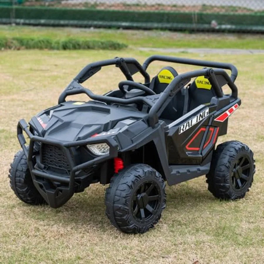 24V 2-Seater Kids Ride-On UTV Buggy w/ Remote & Wide Seats Off Road Ride for Boys(Age: 5+ Yrs))