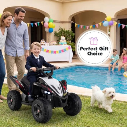 12V Kids Ride-On ATV Quad Off Road 4-Wheeler w/ Lights & Music | Kids Rider