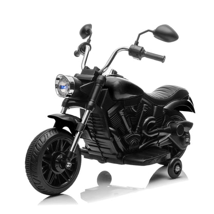 12V Kids Motorcycle | 3-Wheel Ride on Motorcycle w/Detachable Training Wheels