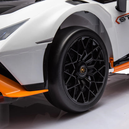 24V Licensed Lamborghini Huracan STO Kids Electric Ride-On Drift Car: 360° Spin