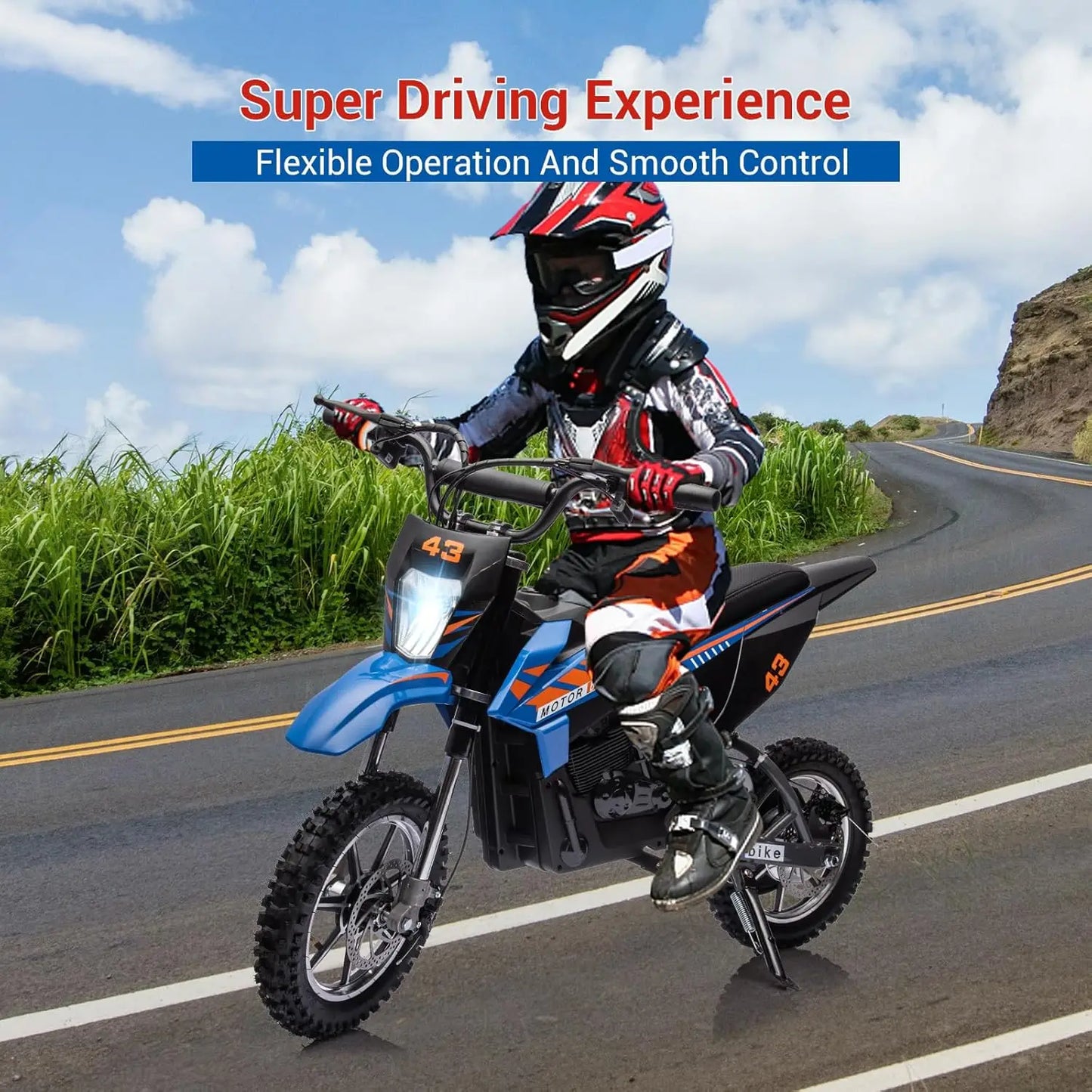 36V 500W Kids Electric Dirt Bike w/ Dual Brakes | Off-Road Motorcycle for Big Kids(6-16Y)