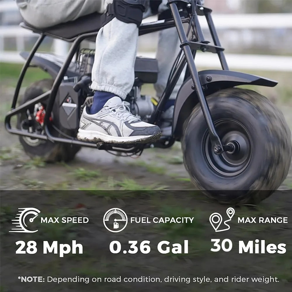 GMB100 99cc Gas Mini Bike for Adults & Teens — Up to 220 lbs