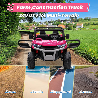 24V Kids Ride-On Dump Truck | 4WD 800W 2-Seater | Kids Rider