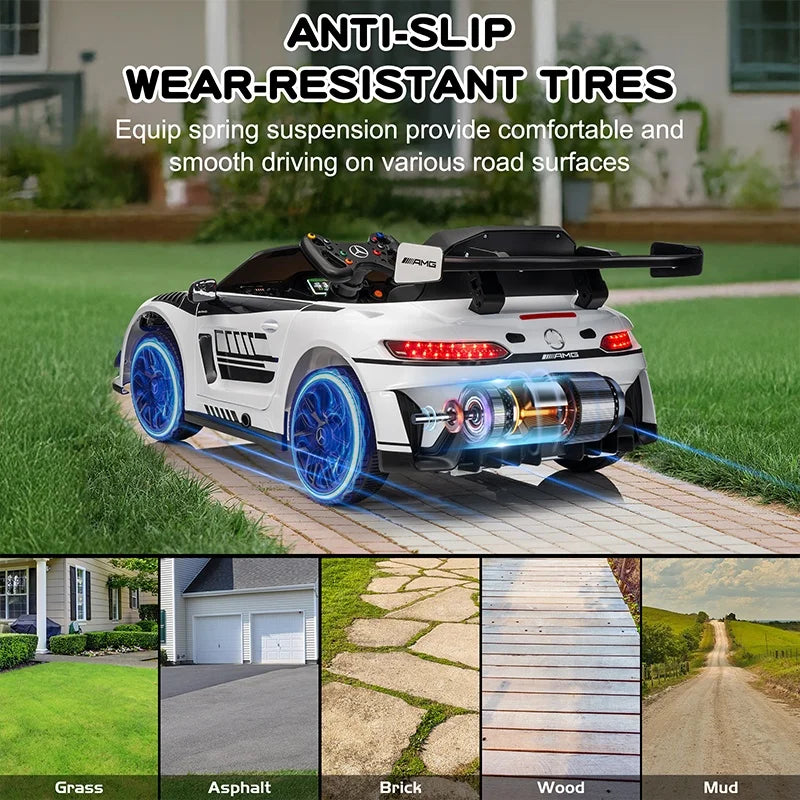 Mercedes-Benz GT3 12V Kids Ride-On Car w/ Remote | 1-Seater