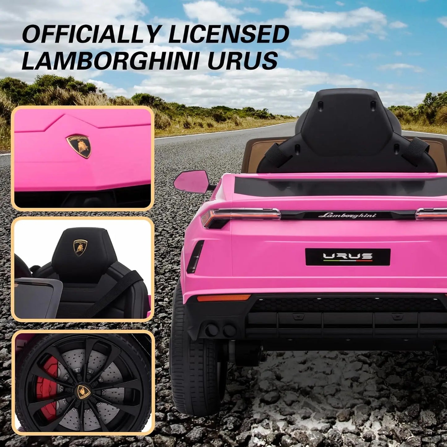 12V Licensed Lamborghini Urus Ride On Car w/Parent Control | Luxury Realistic Drive for Kids