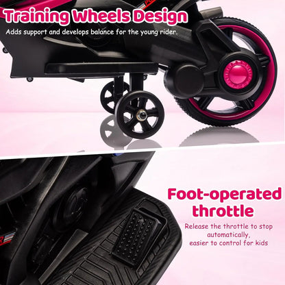 6V Ride-On Motorcycle for Kids & Toddlers | Training Wheels & Music | Kids Rider