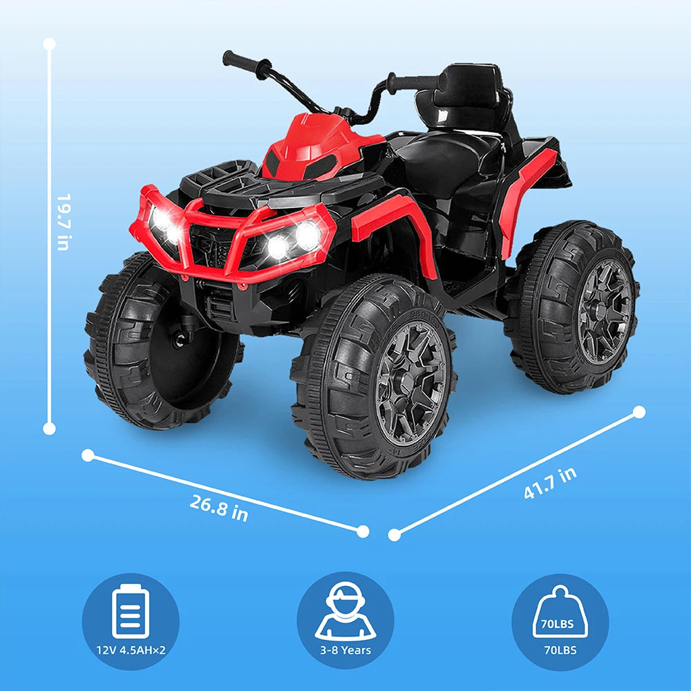24V Kids Ride-On ATV w/ All-Terrain Tires & Music (Age: 3-8 Years)