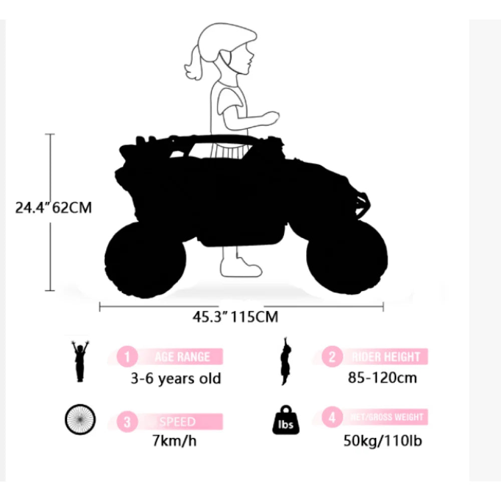 12V 2-Seater Kids Ride-On UTV Truck with Parent Remote | (4-12 Years Age)