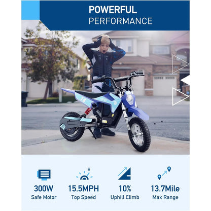 Hiboy 36V 300W Electric Dirt Bike for Kids | 15.5 MPH | Kids Rider