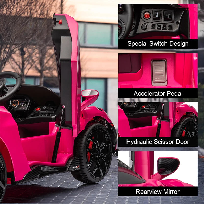 Licensed McLaren 765LT 12V Kids Ride-On Car w/ Hydraulic Doors