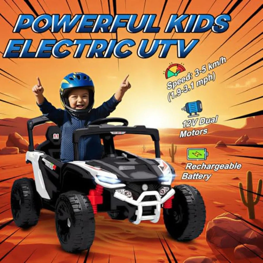 12V Kids Ride-On UTV Truck w/ Remote Control & LED Lights (Age: 4 to 10Yrs)