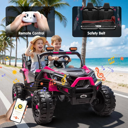 2 Seater 24V 4WD Kids Electric Ride-On UTV Off-Road Buggy with Remote | Best Gift for Kids Boys Girls