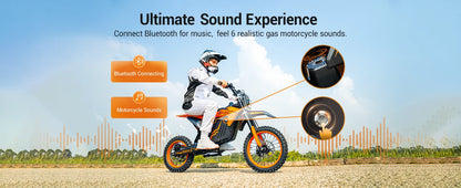 48V HillMiles MilePop Electric Dirt Bike for Teens Adults with Dual Suspension, Hydraulic Brakes, Off-Road Tires