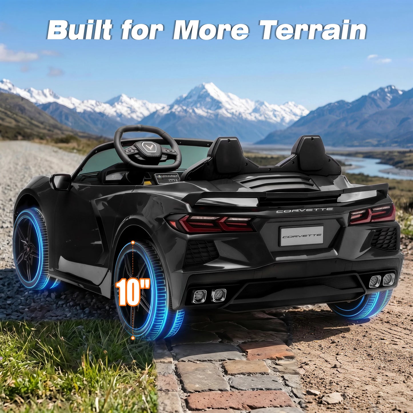 Licensed Corvette 24V 4WD 2-Seater Ride-On Car | 4x200W Powerful Motors