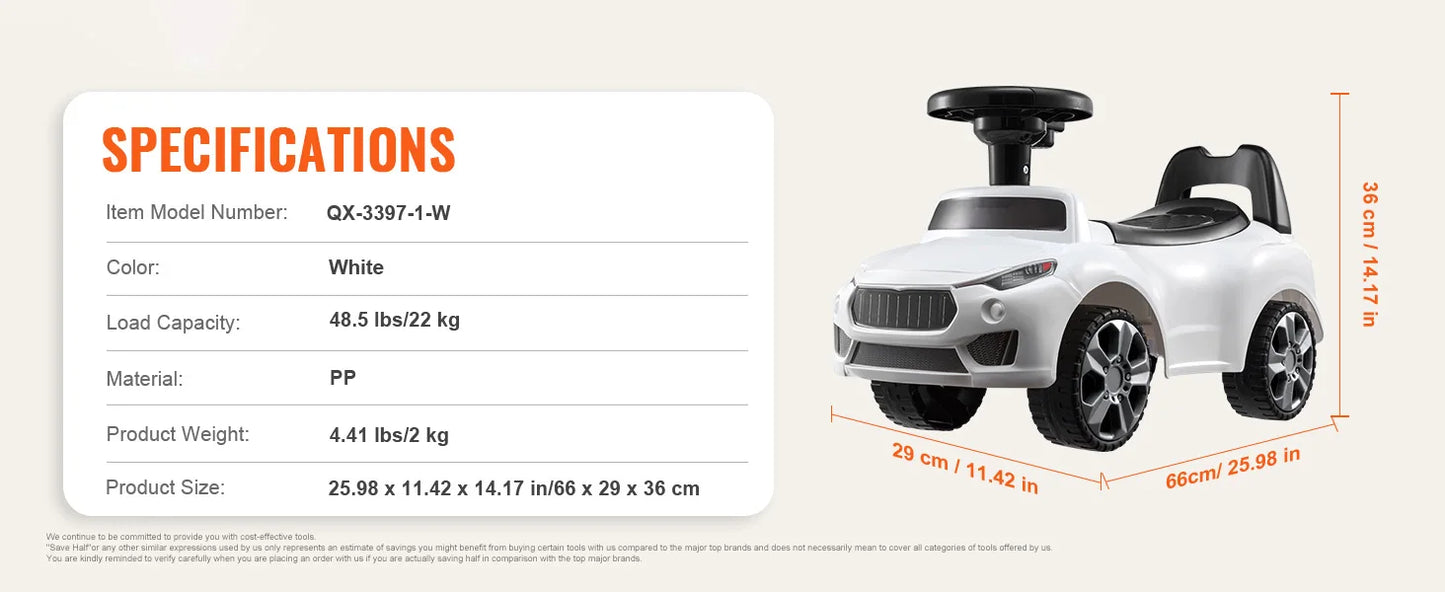 SucceBuy Kids Ride-On Push Car for Toddlers with Music & Steering | Kids Rider(Age 1 to 3 Yeras)