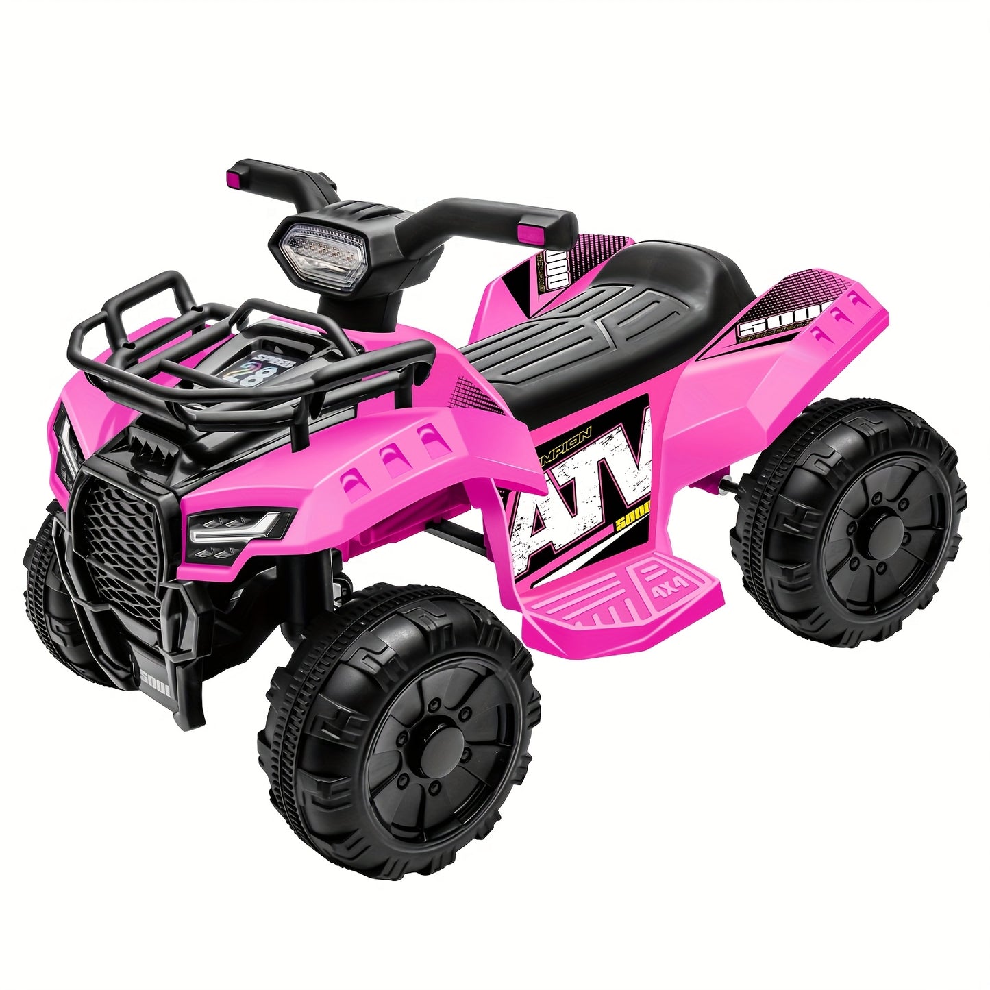 6V Kids Quad ATV w/ Push-Button Go & Treaded Tires - 4-Wheeler Quad ATV