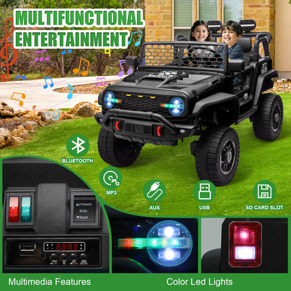 HOMDOX 24V 2-Seater Kids RC Ride-On Jeep w/ Dual Motors & Remote