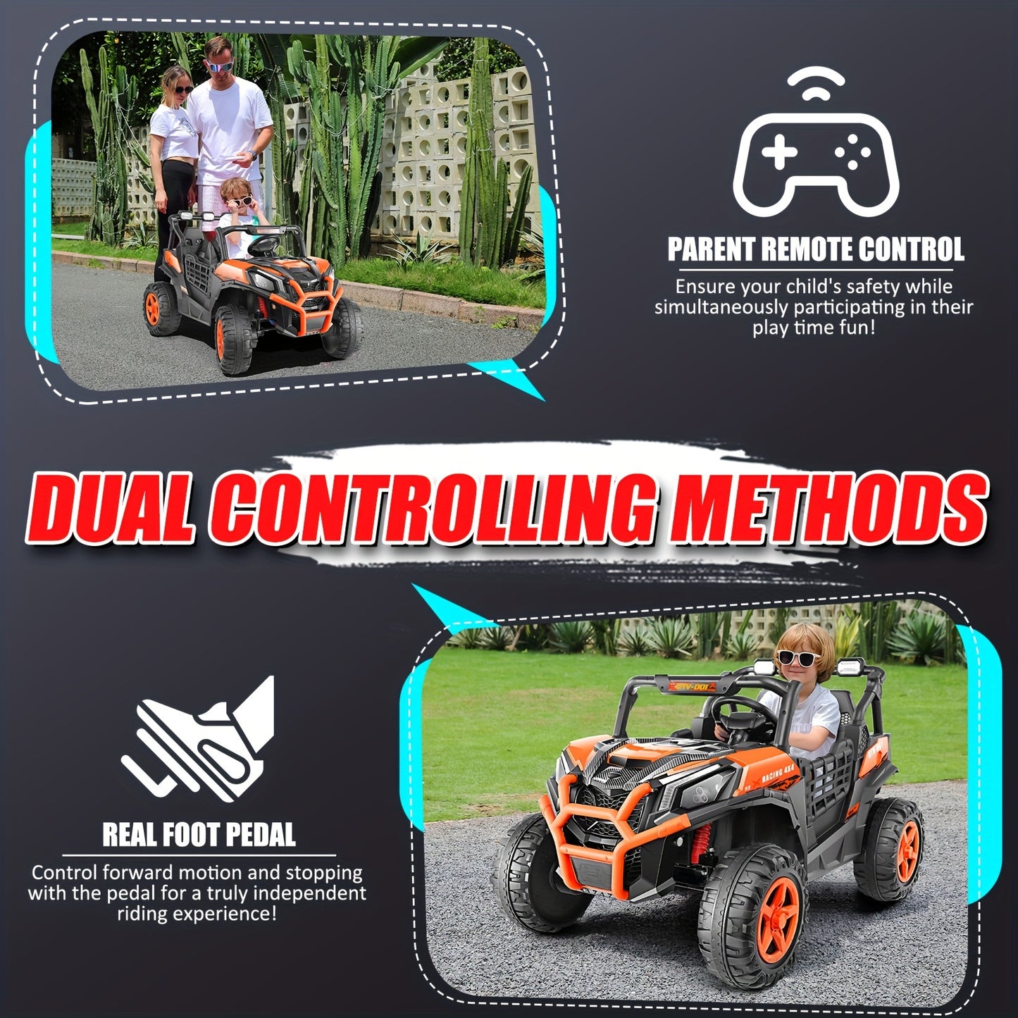 Lil Drivers 24V 4×200W Off-Road Buggy Ride-On Car w/ Remote | 2-Seater