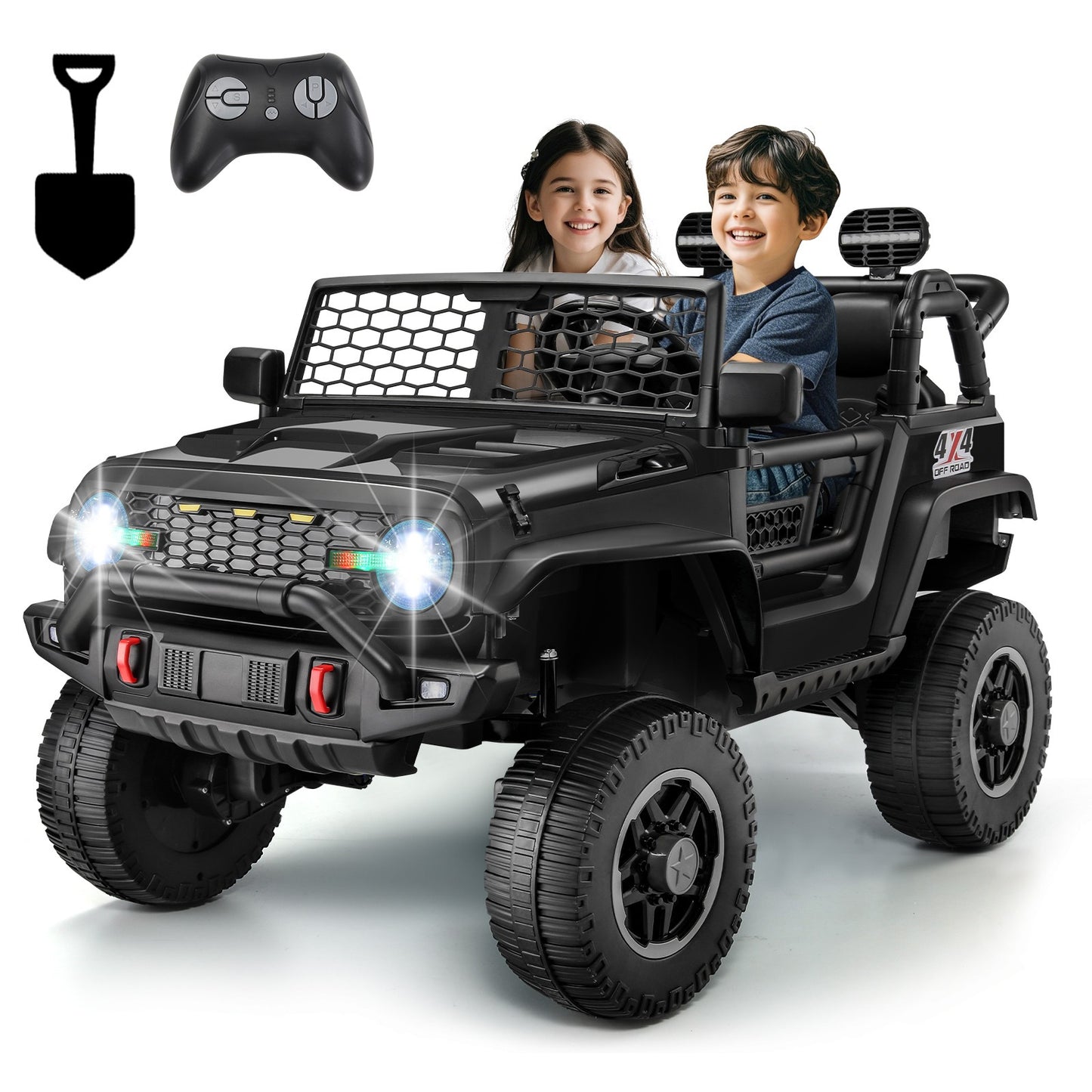 HOMDOX 24V 2-Seater Kids RC Ride-On Jeep w/ Dual Motors & Remote