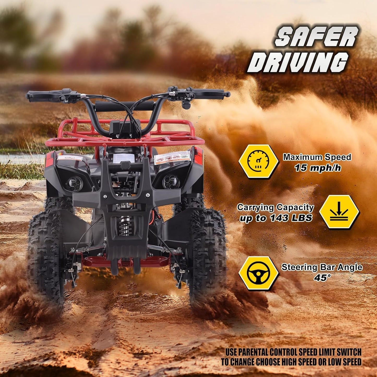 36V Electric ATV Dirt Quad for Kids | 4-Wheel Drive