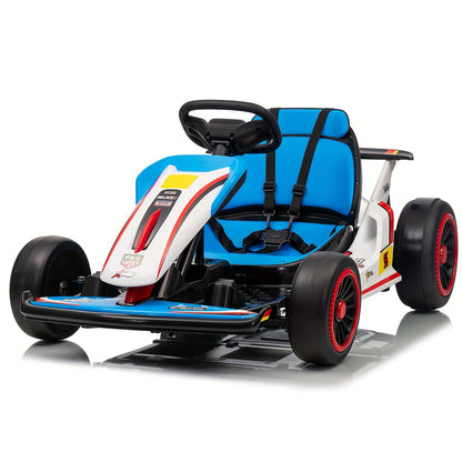 24V Electric Go Kart Drift Cart for Kids | All-Terrain Electric Ride-On Car for Boys/Girls Ages 4-14