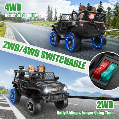 HOMDOX 24V 2-Seater Kids RC Ride-On Jeep w/ Dual Motors & Remote