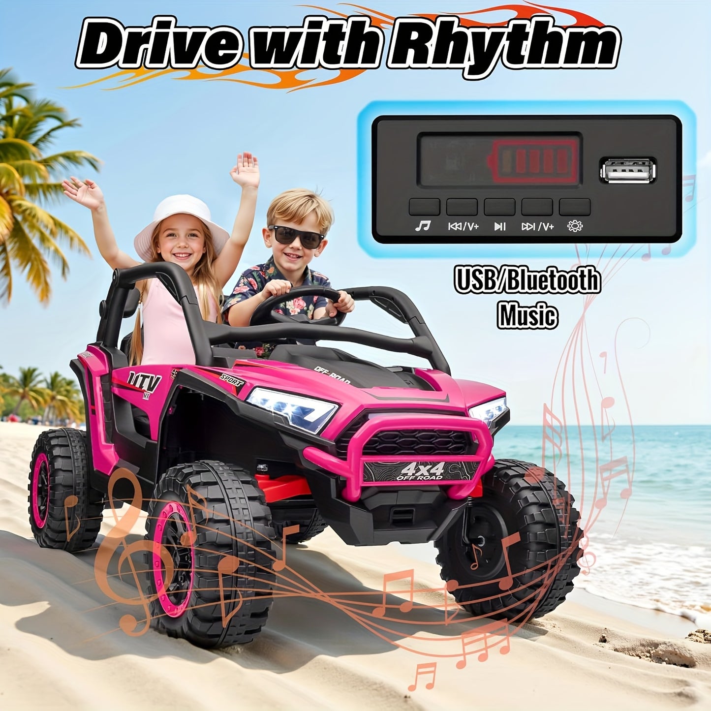 24V - [Dual Drive] XL 2 - Seater Ride On ATV for Big Kids - 4WD