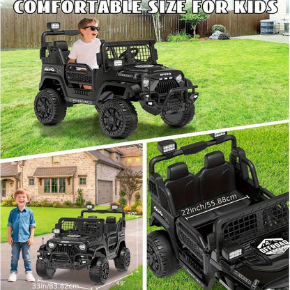 Lil Drivers 24V 2-Seater Ride-On Jeep w/ Remote & 22” Seat | 4WD