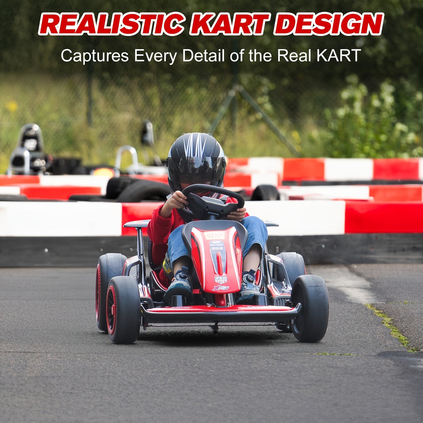 24V Electric Go Kart Drift Cart for Kids | All-Terrain Electric Ride-On Car for Boys/Girls Ages 4-14